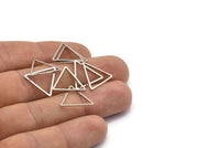 Silver Triangle Connector, 25 Silver Tone Triangle Connectors (17x17x17mm) Bs-1123 H0156