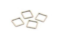 Square Connector, 25 Antique Silver Plated Brass Square Connectors (10x0.80mm) Bs-1116 H0058