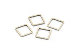 Square Connector, 25 Antique Silver Plated Brass Square Connectors (10x0.80mm) Bs-1116 H0058