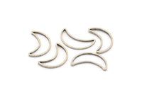 Antique Silver Moon, 25 Antique Silver Plated Brass Moons (15x8.5mm) Bs1163m D0150 H0070