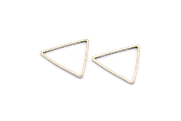 Gümüş Üçgen Charm - 12 Antik Gümüş Kaplama Pirinç Üçgen Charm (20x20x20mm) Bs-1124 H0093