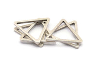 Triangle Charm - 6 Antique Silver Plated Brass Triangle Charms (28x2mm) D0013 H0054