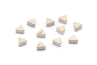 Antique Silver Brass Earring Finding, 25 Antique Silver Plated Brass Triangle Blanks (5.2x2.5mm) D0100 H0089