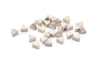 Antique Silver Brass Earring Finding, 25 Antique Silver Plated Brass Triangle Blanks (5.2x2.5mm) D0100 H0089