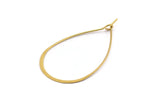 Brass Drop Earring, 12 Raw Brass Wire Drop Earring Charms, Pendants, Findings (40x23x0.7mm) E382
