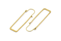 Brass Earring Wires, 6 Raw Brass Earring Studs, Wire Hoops  (50x12mm) E551