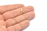 Brass Square Earring, 24 Raw Brass Wire Square Earring Charms With 2 Loops, Pendants, Findings (30x0.7mm) E553