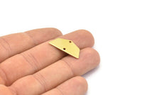 Raw Brass Pendant, 12 Raw Brass Five Edged Geometric Shape Blanks With 2 Holes (25x13x0.80mm) E626