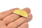 Raw Brass Pendant, 8 Raw Brass Five Edged Geometric Shape Blanks With 6 Holes (40x20x0.80mm) E594