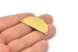 Raw Brass Pendant, 8 Raw Brass Five Edged Geometric Shape Blanks With 3 Holes (40x20x0.80mm) E627