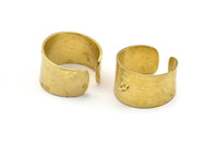 Hammered Ring Setting - 2 Raw Brass Hammered Adjustable Smooth Ring Settings for Soldering With 1 Loop (20-23mm) E583