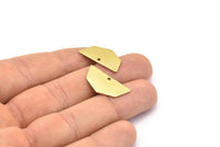 Raw Brass Pendant, 12 Raw Brass Five Edged Geometric Shape Blanks With 1 Hole (25x13x0.80mm) E591