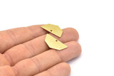 Raw Brass Pendant, 12 Raw Brass Five Edged Geometric Shape Blanks With 1 Hole (25x13x0.80mm) E591