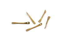 Raw Brass Connector, 12 Raw Brass Connectors With 2 Holes (21x0.5mm) E557
