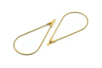 Brass Drop Earring, 24 Raw Brass Wire Drop Earring Charms With 1 Loop, Pendants, Findings (47x24x0.7mm) E561