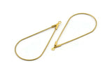 Brass Drop Earring, 24 Raw Brass Wire Drop Earring Charms With 1 Loop, Pendants, Findings (47x24x0.7mm) E561