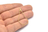 Brass Drop Earring, 24 Raw Brass Wire Drop Earring Charms With 1 Loop, Pendants, Findings (47x24x0.7mm) E561