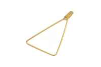 Brass Triangle Earring, 24 Raw Brass Wire Triangle Earring Charms With 2 Loops, Pendants, Findings (44x25x0.7mm) E562