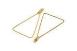 Brass Triangle Earring, 24 Raw Brass Wire Triangle Earring Charms With 2 Loops, Pendants, Findings (44x25x0.7mm) E562