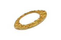 Brass Oval Pendant, 4 Raw Brass Oval Fish Scale Textured Pendants, Charms, Earrings, Findings (39x20mm) E454