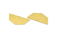 Raw Brass Pendant, 12 Raw Brass Five Edged Geometric Shape Blanks With 1 Hole (32x16x0.80mm) E592