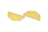 Raw Brass Pendant, 12 Raw Brass Five Edged Geometric Shape Blanks With 1 Hole (32x16x0.80mm) E592