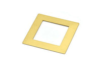 Brass Square Charm, 3 Raw Brass Square Charms, Earrings, Findings (50x9x0.80mm) E642