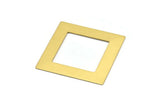 Brass Square Charm, 3 Raw Brass Square Charms, Earrings, Findings (50x9x0.80mm) E642