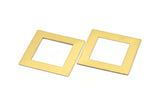 Brass Square Charm, 3 Raw Brass Square Charms, Earrings, Findings (50x9x0.80mm) E642