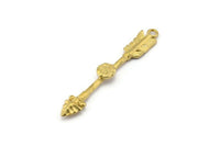 Brass Arrow Pendant, 4 Raw Brass Arrow Pendants With 1 Loop, Earrings, Charms (53mm) E653