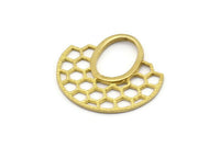 Brass Honeycomb Pendant, 4 Raw Brass Honeycomb Pendant, Earrings, Charms (30x31mm) E652