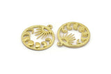 Moon Phases Charm, 4 Raw Brass Crescent Moon Phases Charms With 1 Loop, Pendants, Findings (25x22x2.2mm) N1633