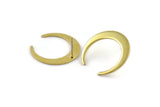 Brass Moon Earring, 6 Raw Brass Crescent Moon Stud Earrings (26x27x1mm) M02220 A2411