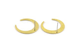 Brass Moon Earring, 6 Textured Raw Brass Crescent Moon Stud Earrings (26x27x1mm) M02223 A2412