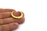 Brass Moon Earring, 6 Textured Raw Brass Crescent Moon Stud Earrings (26x27x1mm) M02223 A2412