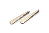Hammered Bar Pendant, 3 Antique Silver Plated Brass Hammered Bar Pendant, Earring Drops (32x5mm) N0470 H0325