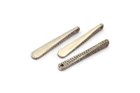 Hammered Bar Pendant, 3 Antique Silver Plated Brass Hammered Bar Pendant, Earring Drops (32x5mm) N0470 H0325