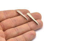 Hammered Bar Pendant, 3 Antique Silver Plated Brass Hammered Bar Pendant, Earring Drops (32x5mm) N0470 H0325
