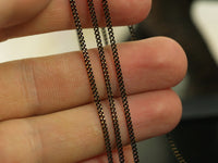 Black Solder Chain, 50 Meters - 165 Feet (1.5mm) Black Antique Brass Faceted Soldered Curb Chain - Ys009 ( Z046 )