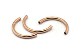 Rose Gold Noodle Tubes - 2 Rose Gold Plated Brass Semi Circle Curved Tube Beads (4x45mm) D0264 Q0030