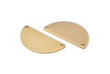 Gold Moon Pendant, 2 Gold Plated Brass Semi Circle Pendants with 2 Holes (32x16x0.80mm) A0845 Q0019