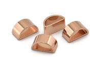 Rose Gold Half Moon - 5 Rose Gold Plated Brass Semi Circle Thick Cut Connectors, Bracelet Finding (8x16x0.8x0.8mm) D0143 Q0016