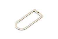 D Shape Rings, 6 Antique Silver Plated Brass D Shape Connectors, Rings  (30x13x1mm) BS 1730 H0417