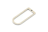 D Shape Rings, 6 Antique Silver Plated Brass D Shape Connectors, Rings  (30x13x1mm) BS 1730 H0417