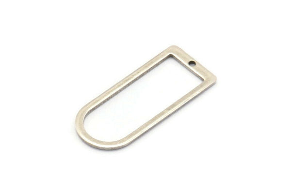 D Shape Rings, 6 Antique Silver Plated Brass D Shape Connectors, Rings  (30x13x1mm) BS 1730 H0417