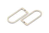D Shape Rings, 6 Antique Silver Plated Brass D Shape Connectors, Rings  (30x13x1mm) BS 1730 H0417