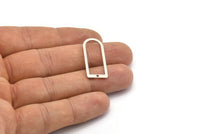 D Shape Rings, 6 Antique Silver Plated Brass D Shape Connectors, Rings  (30x13x1mm) BS 1730 H0417