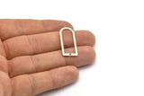 D Shape Rings, 6 Antique Silver Plated Brass D Shape Connectors, Rings  (30x13x1mm) BS 1730 H0417