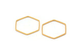 Hexagon Ring Charm, 12 Gold Plated Brass Hexagon Shaped Ring Charms (20x0.8mm) BS 1175 Q0007