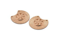 Semi Circle Pendant, Rose Gold Plated Brass Semi Circle  Pendant with 2 Holes (28x25mm) N0391 Q0023